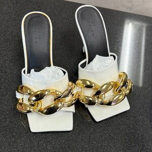 ASOS White Espadrilles with Gold Chain